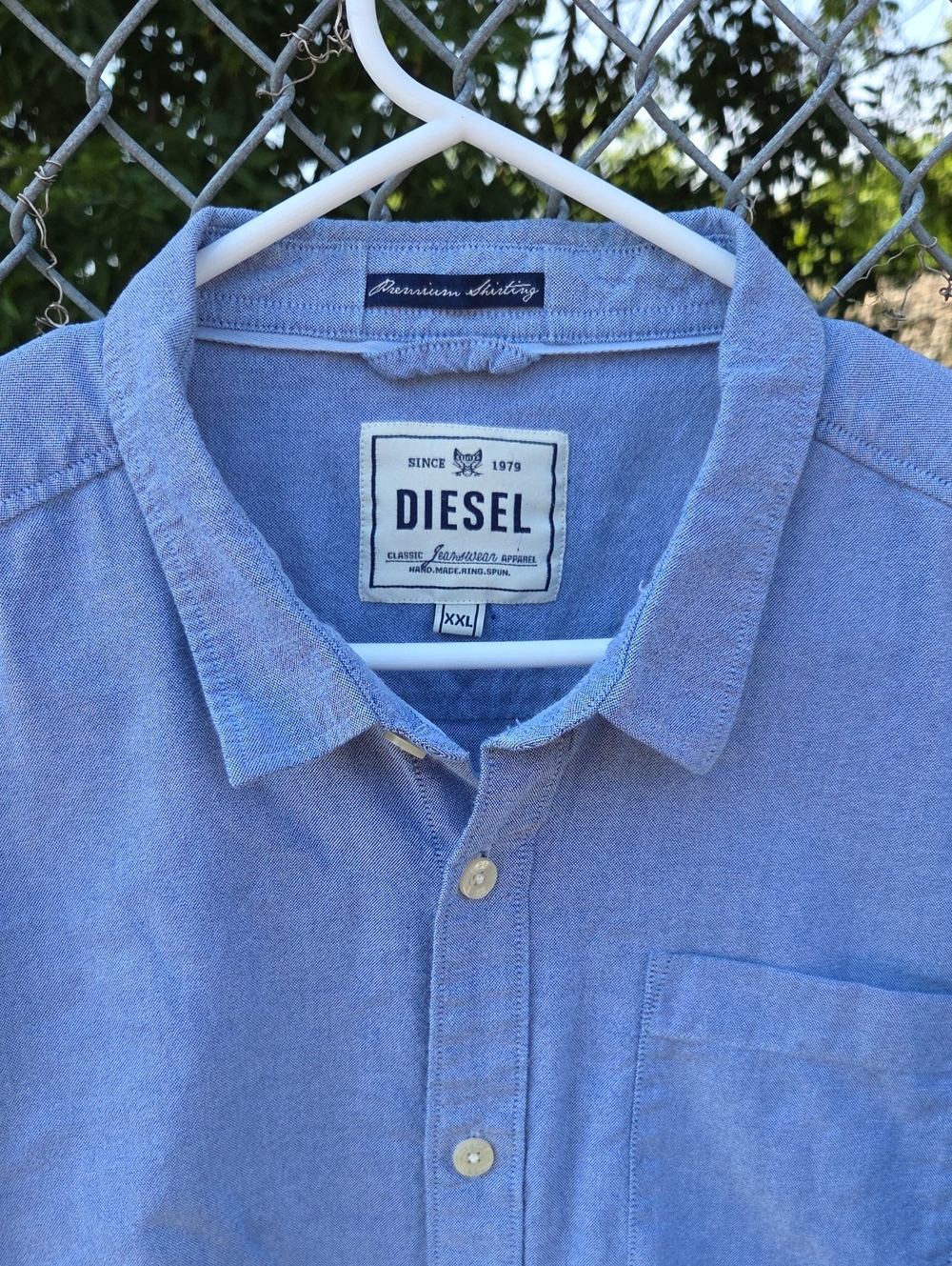 DIESEL Light Blue Long-Sleeve Button-Down Casual Shirt